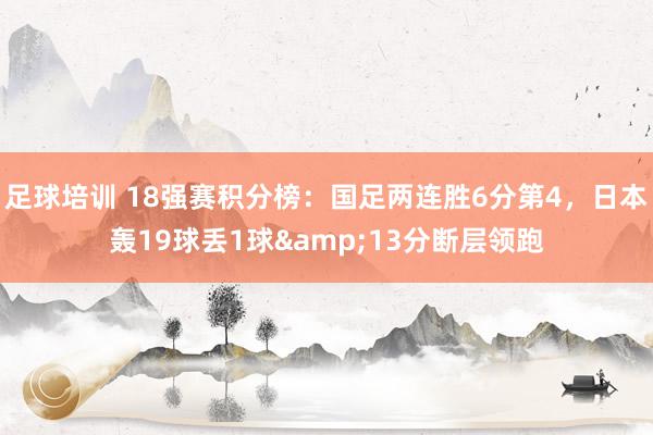 足球培训 18强赛积分榜：国足两连胜6分第4，日本轰19球丢1球&13分断层领跑