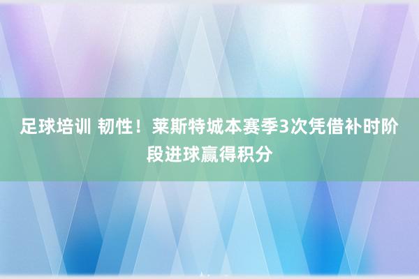 足球培训 韧性！莱斯特城本赛季3次凭借补时阶段进球赢得积分